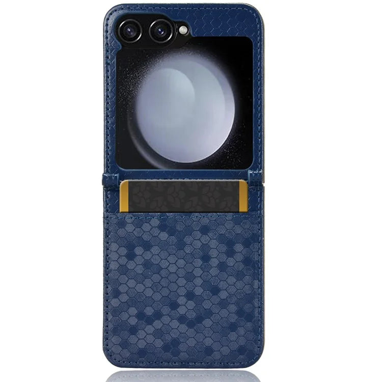 For Samsung Galaxy Z Flip6 5G Phone Case with Card Holder Imprinted Dot Pattern Leather Phone Cover