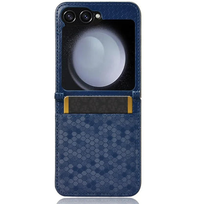 For Samsung Galaxy Z Flip6 5G Phone Case with Card Holder Imprinted Dot Pattern Leather Phone Cover