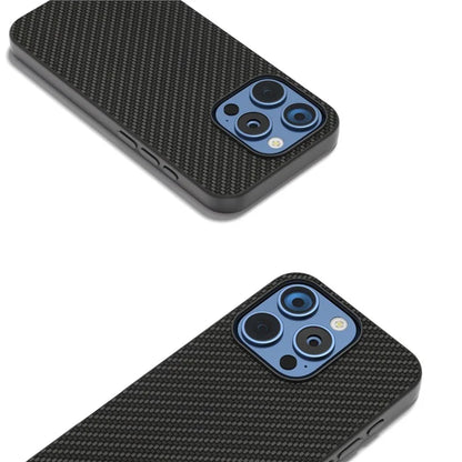 ABEEL For iPhone 16 Pro Max Case Leather+PC+TPU Phone Cover Carbon Fiber Texture