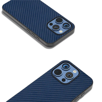 ABEEL For iPhone 16 Pro Max Case Leather+PC+TPU Phone Cover Carbon Fiber Texture