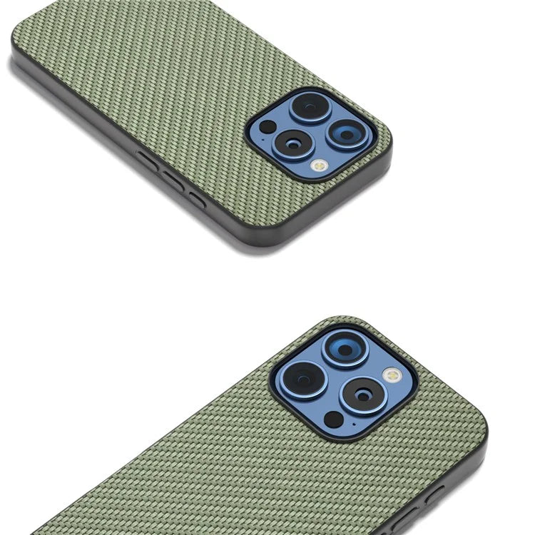 ABEEL For iPhone 16 Pro Max Case Leather+PC+TPU Phone Cover Carbon Fiber Texture