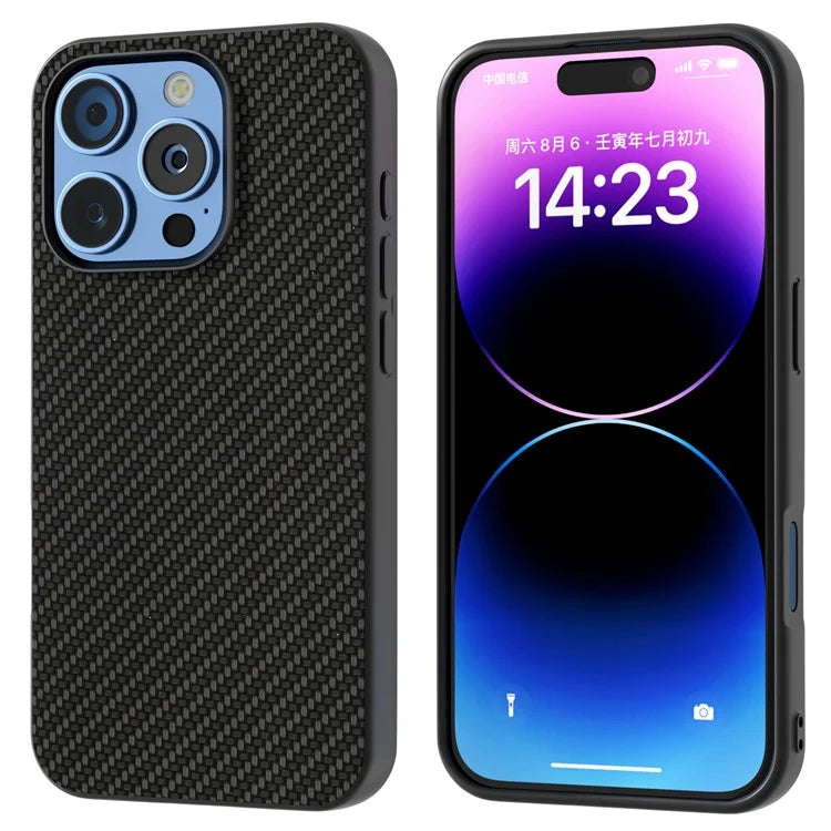 ABEEL For iPhone 16 Pro Case Carbon Fiber Texture PU+PC+TPU Phone Cover