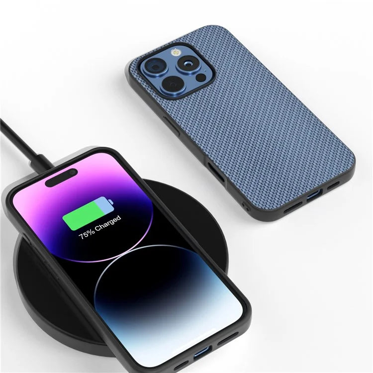 ABEEL For iPhone 16 Pro Case Carbon Fiber Texture PU+PC+TPU Phone Cover