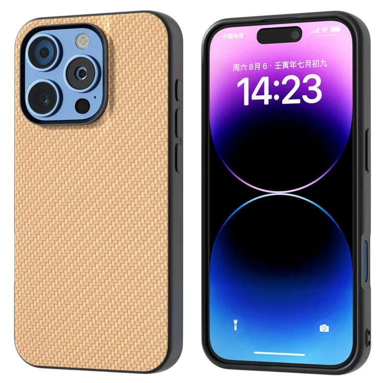 ABEEL For iPhone 16 Pro Case Carbon Fiber Texture PU+PC+TPU Phone Cover
