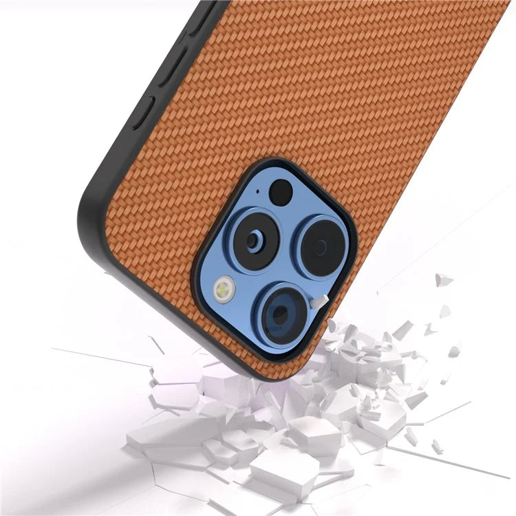 ABEEL For iPhone 16 Pro Case Carbon Fiber Texture PU+PC+TPU Phone Cover