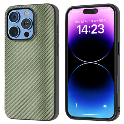 ABEEL For iPhone 16 Pro Case Carbon Fiber Texture PU+PC+TPU Phone Cover