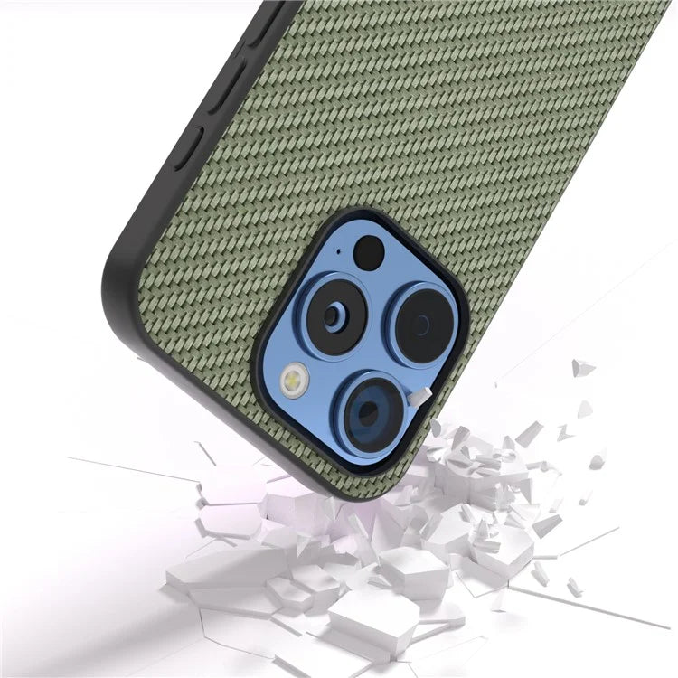 ABEEL For iPhone 16 Pro Case Carbon Fiber Texture PU+PC+TPU Phone Cover