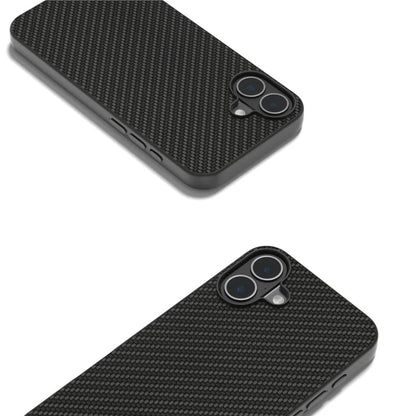 ABEEL For iPhone 16 Case Carbon Fiber Texture PU Covered Phone Shell