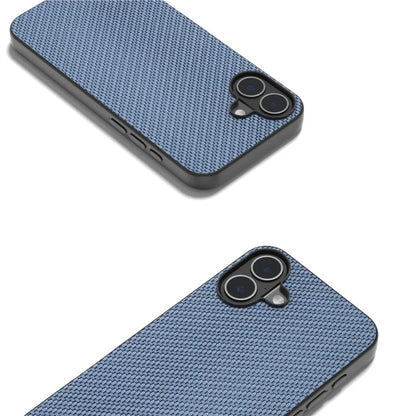 ABEEL For iPhone 16 Case Carbon Fiber Texture PU Covered Phone Shell