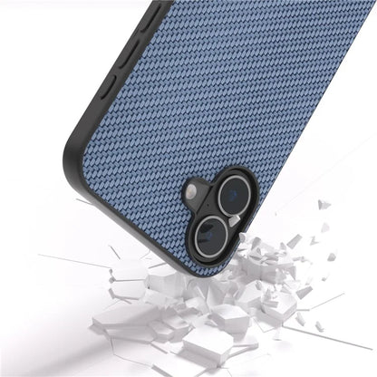 ABEEL For iPhone 16 Case Carbon Fiber Texture PU Covered Phone Shell