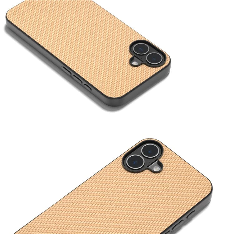 ABEEL For iPhone 16 Case Carbon Fiber Texture PU Covered Phone Shell