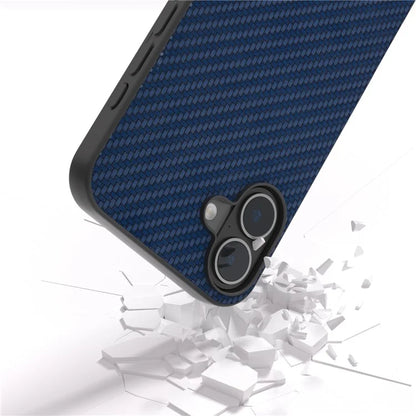 ABEEL For iPhone 16 Case Carbon Fiber Texture PU Covered Phone Shell