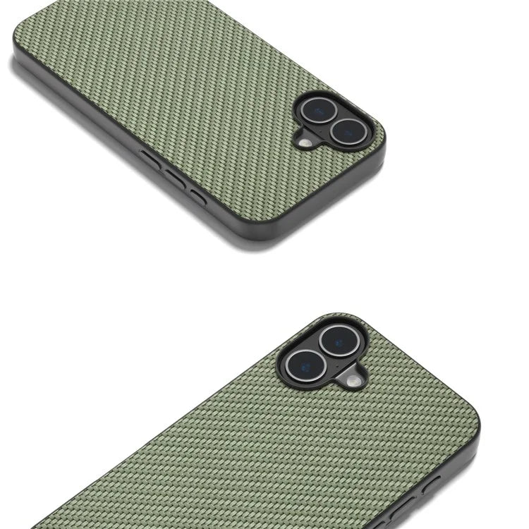 ABEEL For iPhone 16 Case Carbon Fiber Texture PU Covered Phone Shell