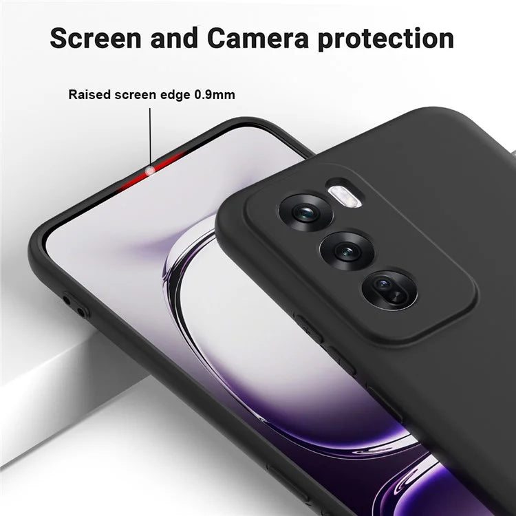 For Oppo Reno12 5G (Global) Protective Case Liquid Silicone Phone Cover with Wrist Strap
