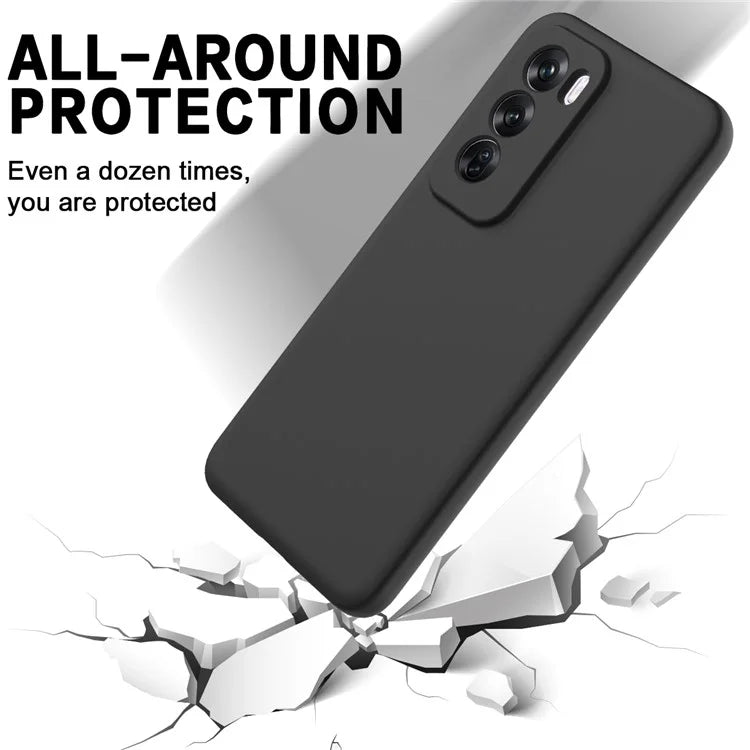 For Oppo Reno12 5G (Global) Protective Case Liquid Silicone Phone Cover with Wrist Strap