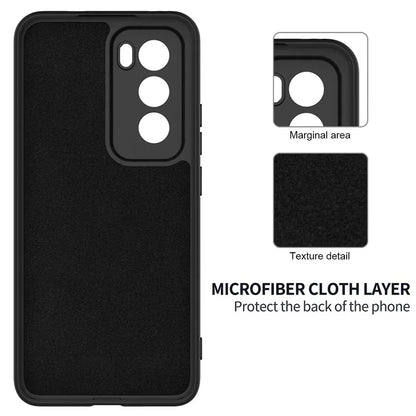 For Oppo Reno12 5G (Global) Protective Case Liquid Silicone Phone Cover with Wrist Strap