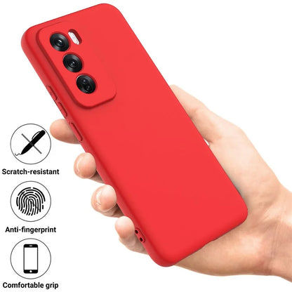 For Oppo Reno12 5G (Global) Protective Case Liquid Silicone Phone Cover with Wrist Strap