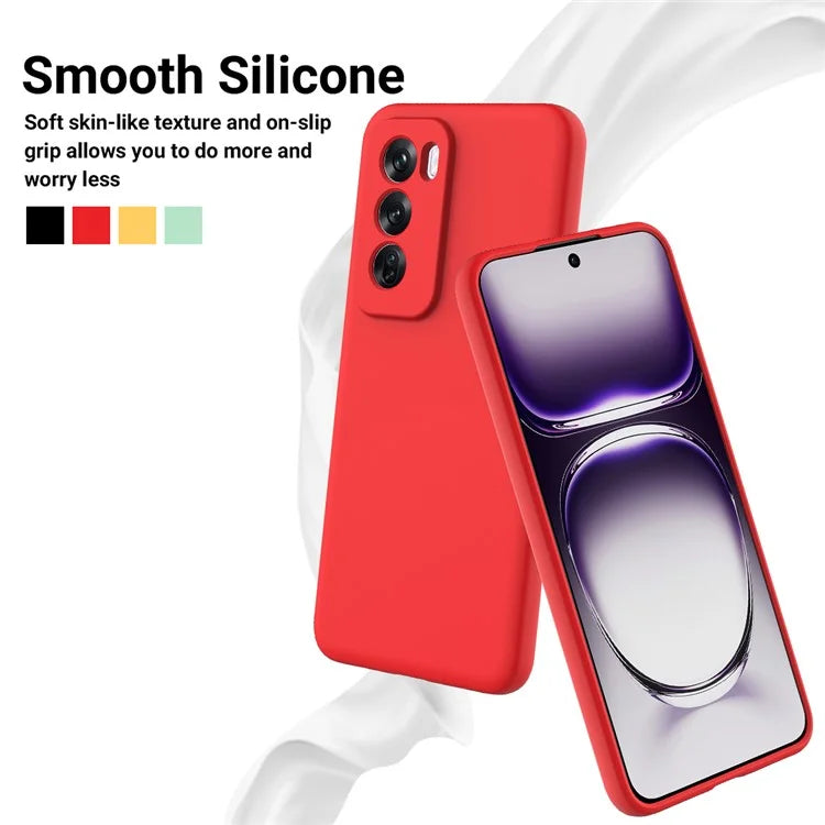 For Oppo Reno12 5G (Global) Protective Case Liquid Silicone Phone Cover with Wrist Strap