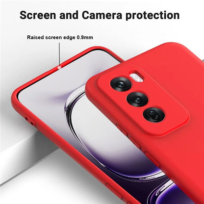 For Oppo Reno12 5G (Global) Protective Case Liquid Silicone Phone Cover with Wrist Strap
