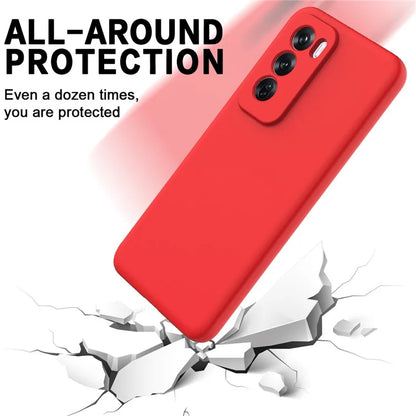 For Oppo Reno12 5G (Global) Protective Case Liquid Silicone Phone Cover with Wrist Strap