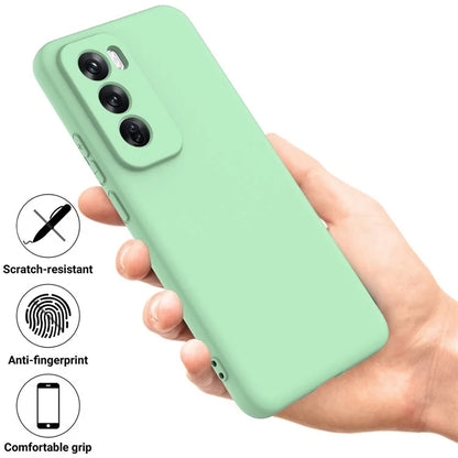 For Oppo Reno12 5G (Global) Protective Case Liquid Silicone Phone Cover with Wrist Strap