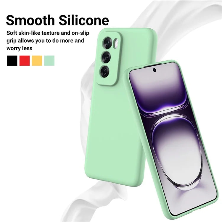 For Oppo Reno12 5G (Global) Protective Case Liquid Silicone Phone Cover with Wrist Strap