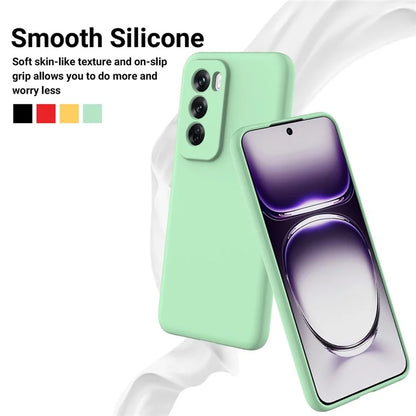 For Oppo Reno12 5G (Global) Protective Case Liquid Silicone Phone Cover with Wrist Strap