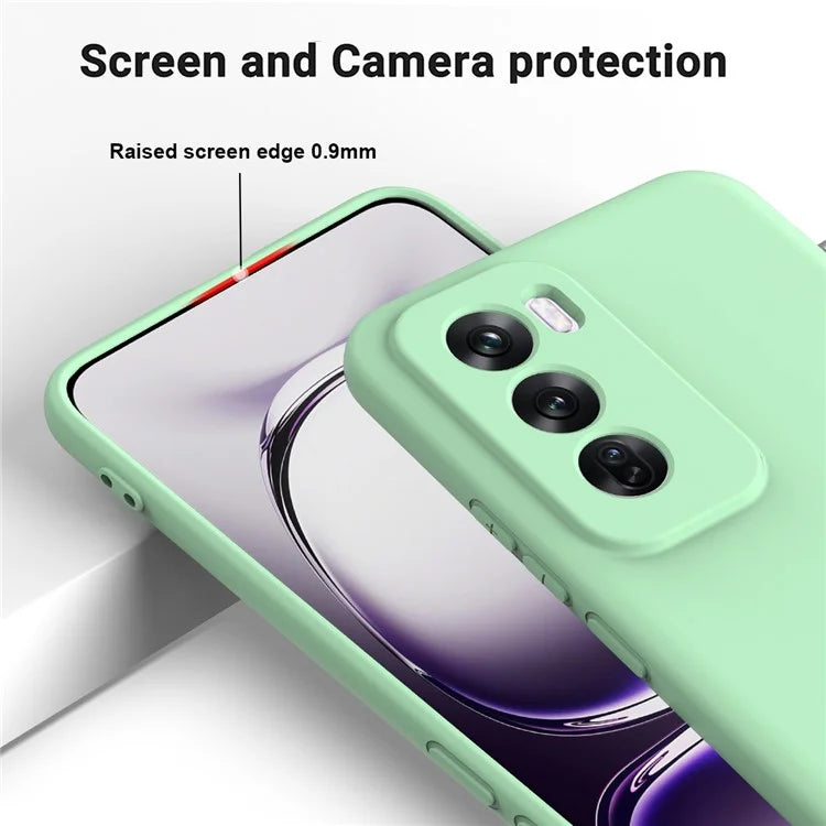 For Oppo Reno12 5G (Global) Protective Case Liquid Silicone Phone Cover with Wrist Strap