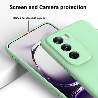 For Oppo Reno12 5G (Global) Protective Case Liquid Silicone Phone Cover with Wrist Strap