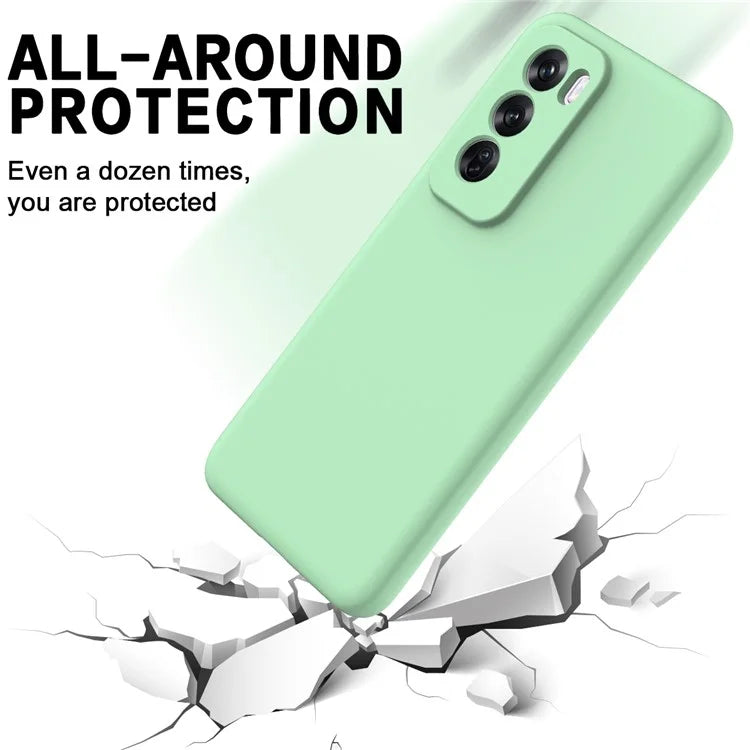 For Oppo Reno12 5G (Global) Protective Case Liquid Silicone Phone Cover with Wrist Strap