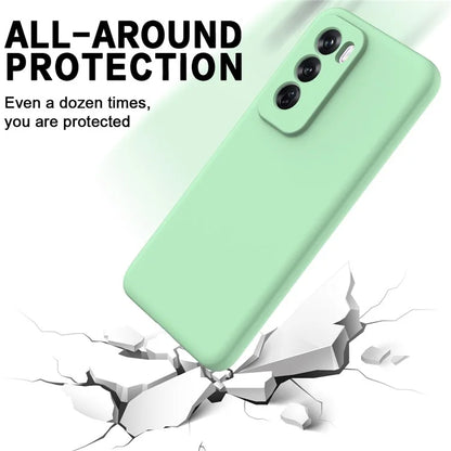 For Oppo Reno12 5G (Global) Protective Case Liquid Silicone Phone Cover with Wrist Strap