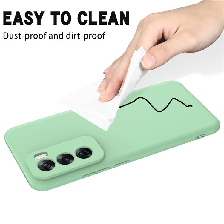 For Oppo Reno12 5G (Global) Protective Case Liquid Silicone Phone Cover with Wrist Strap