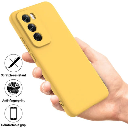 For Oppo Reno12 5G (Global) Protective Case Liquid Silicone Phone Cover with Wrist Strap