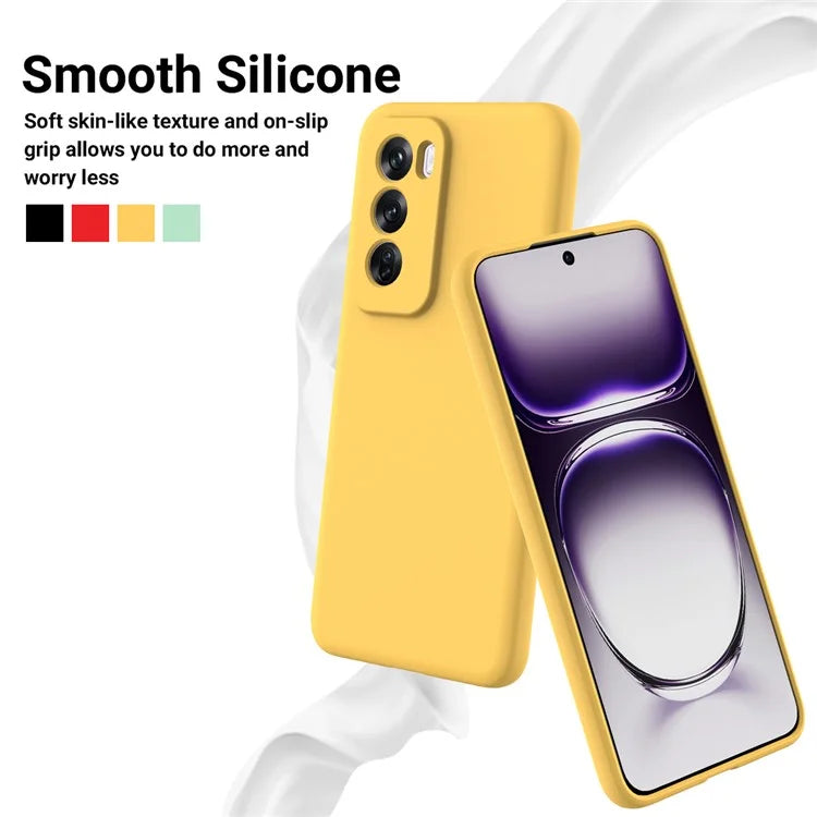 For Oppo Reno12 5G (Global) Protective Case Liquid Silicone Phone Cover with Wrist Strap