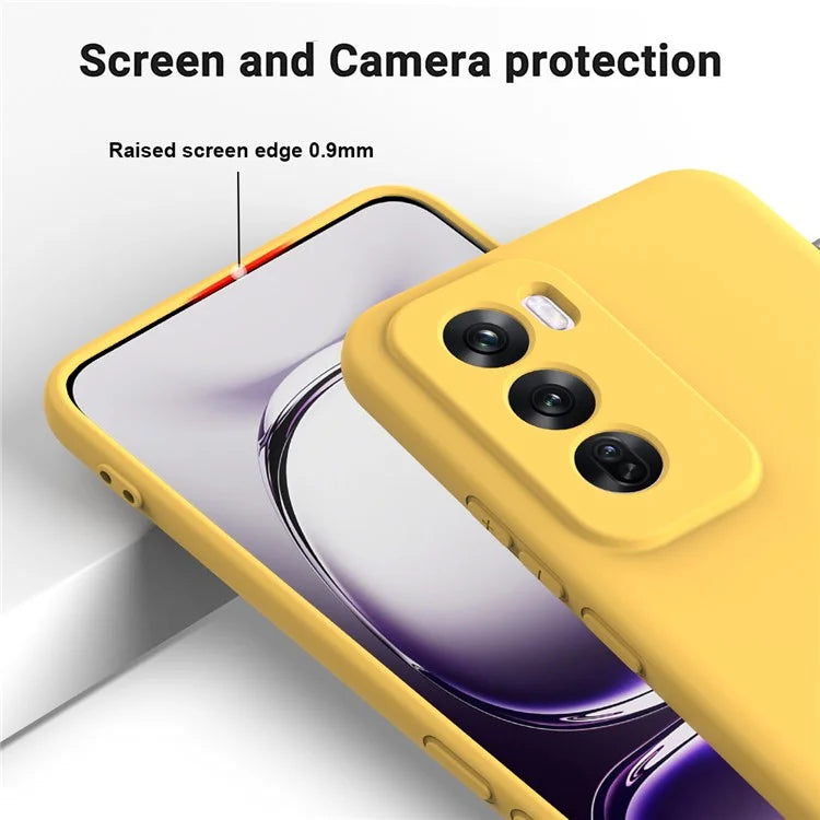 For Oppo Reno12 5G (Global) Protective Case Liquid Silicone Phone Cover with Wrist Strap