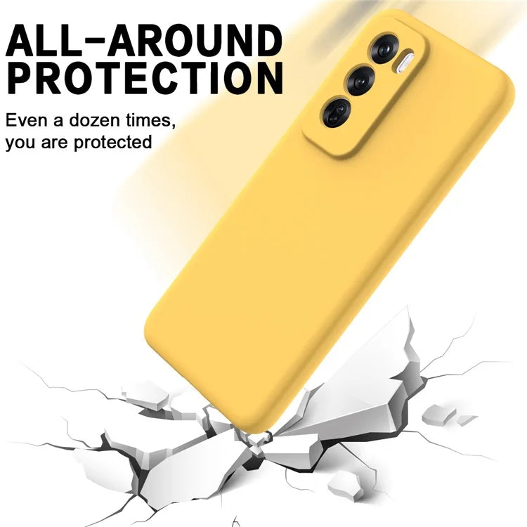 For Oppo Reno12 5G (Global) Protective Case Liquid Silicone Phone Cover with Wrist Strap
