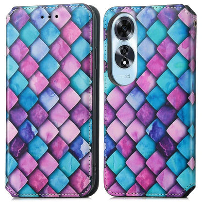 CASENEO 001 Series for Oppo A60 4G Case Pattern Leather Phone Cover RFID Blocking
