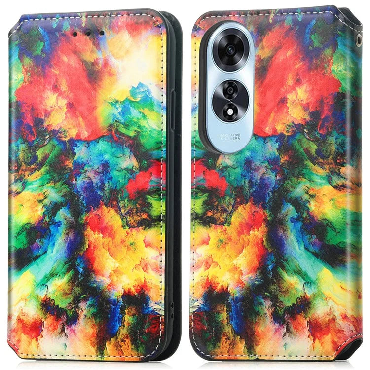 CASENEO 001 Series for Oppo A60 4G Case Pattern Leather Phone Cover RFID Blocking