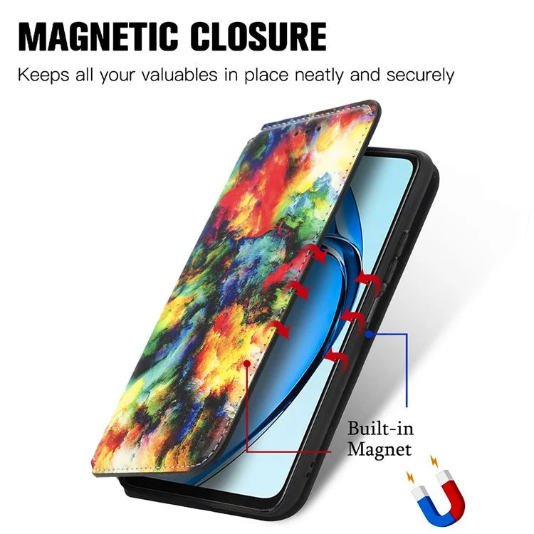 CASENEO 001 Series for Oppo A60 4G Case Pattern Leather Phone Cover RFID Blocking