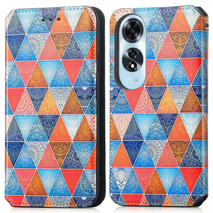CASENEO 001 Series for Oppo A60 4G Case Pattern Leather Phone Cover RFID Blocking