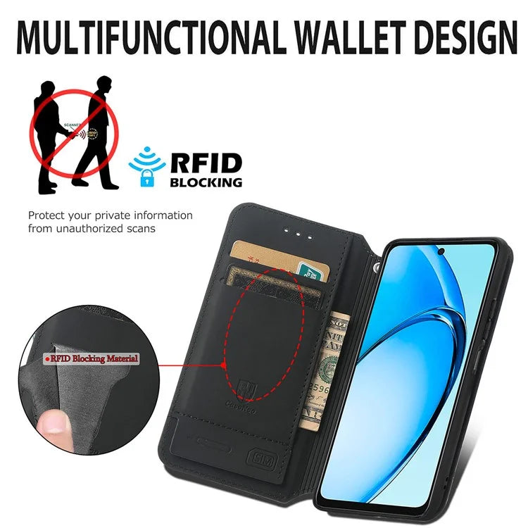 CASENEO 001 Series for Oppo A60 4G Case Pattern Leather Phone Cover RFID Blocking