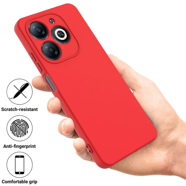 For itel P55 Case Liquid Silicone Anti-Drop Phone Cover with Wrist Strap