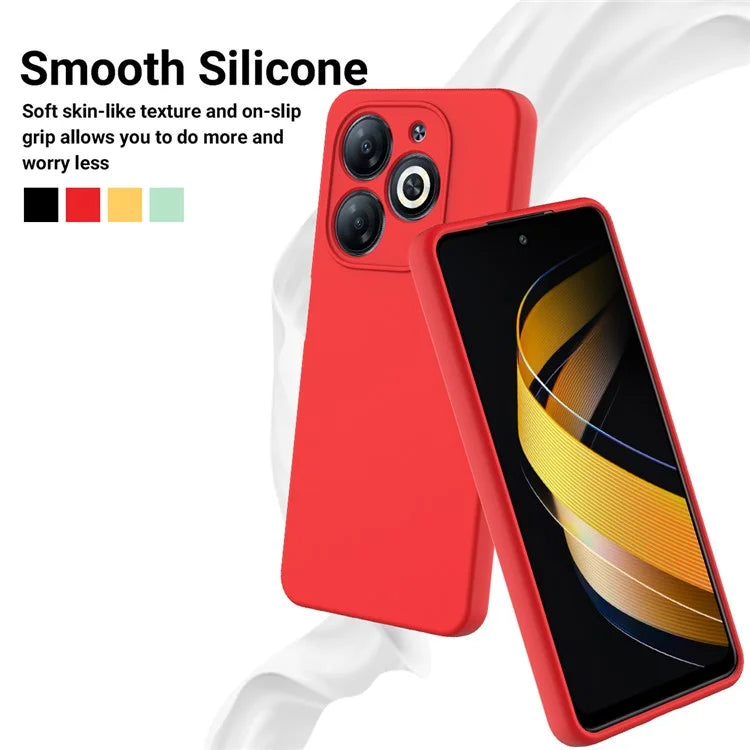 For itel P55 Case Liquid Silicone Anti-Drop Phone Cover with Wrist Strap