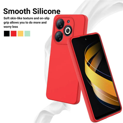 For itel P55 Case Liquid Silicone Anti-Drop Phone Cover with Wrist Strap