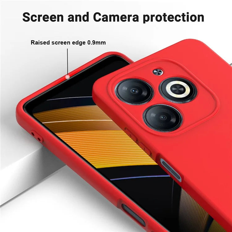 For itel P55 Case Liquid Silicone Anti-Drop Phone Cover with Wrist Strap