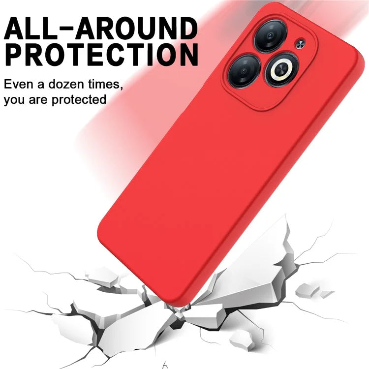 For itel P55 Case Liquid Silicone Anti-Drop Phone Cover with Wrist Strap