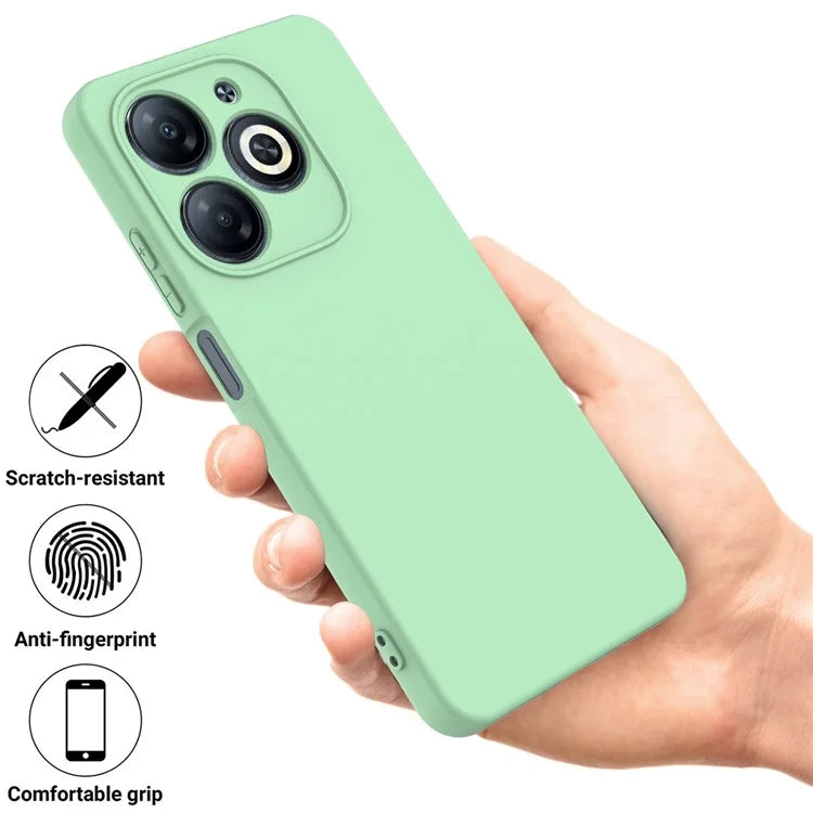 For itel P55 Case Liquid Silicone Anti-Drop Phone Cover with Wrist Strap