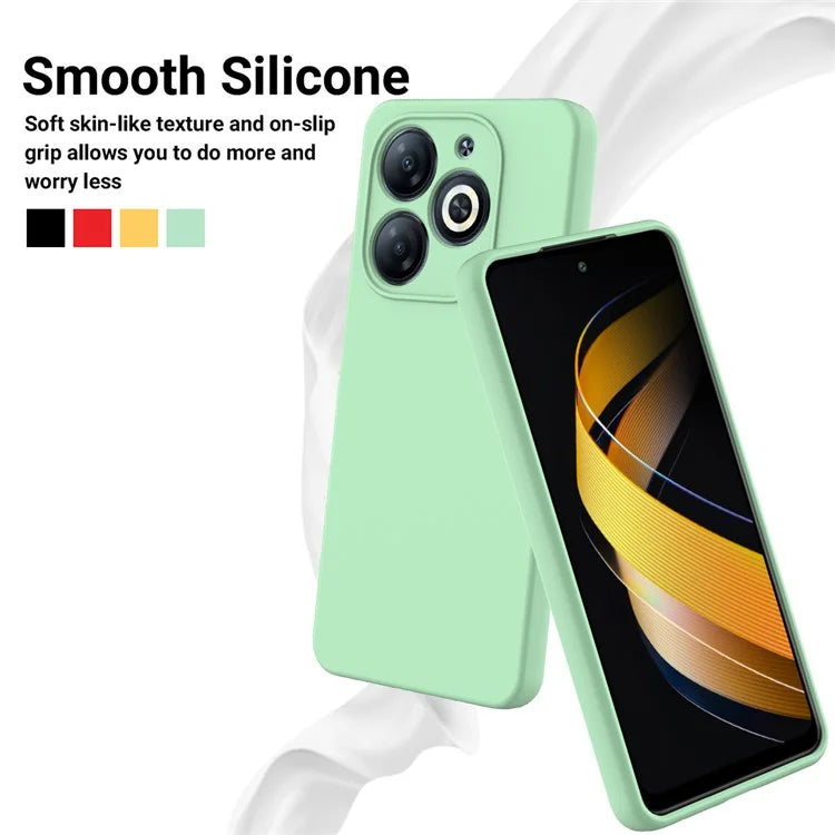For itel P55 Case Liquid Silicone Anti-Drop Phone Cover with Wrist Strap