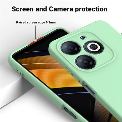 For itel P55 Case Liquid Silicone Anti-Drop Phone Cover with Wrist Strap
