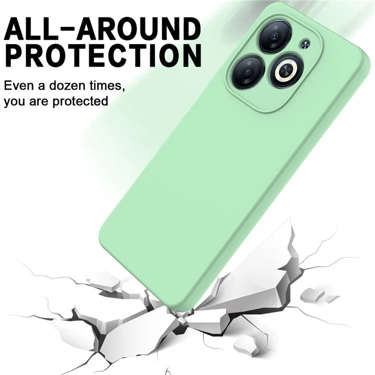 For itel P55 Case Liquid Silicone Anti-Drop Phone Cover with Wrist Strap
